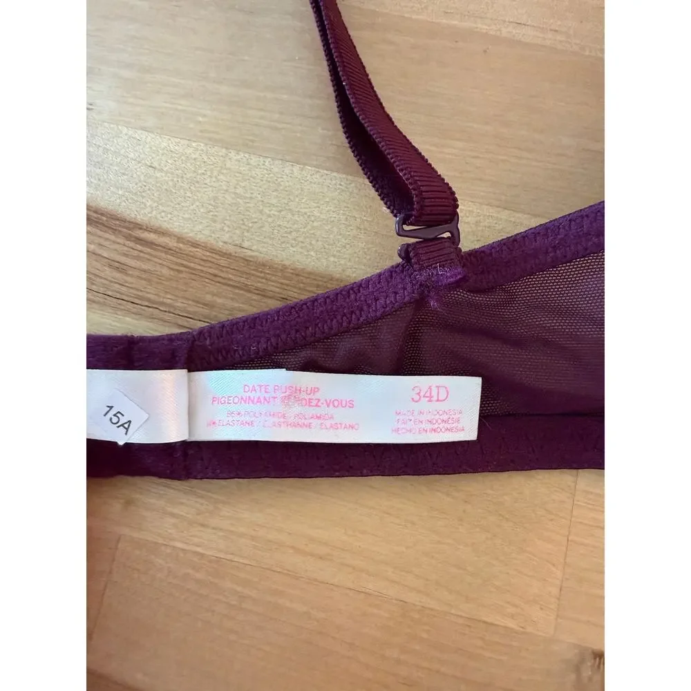 Victoria’s Secret Date Push Up Purple Bra Size 34D